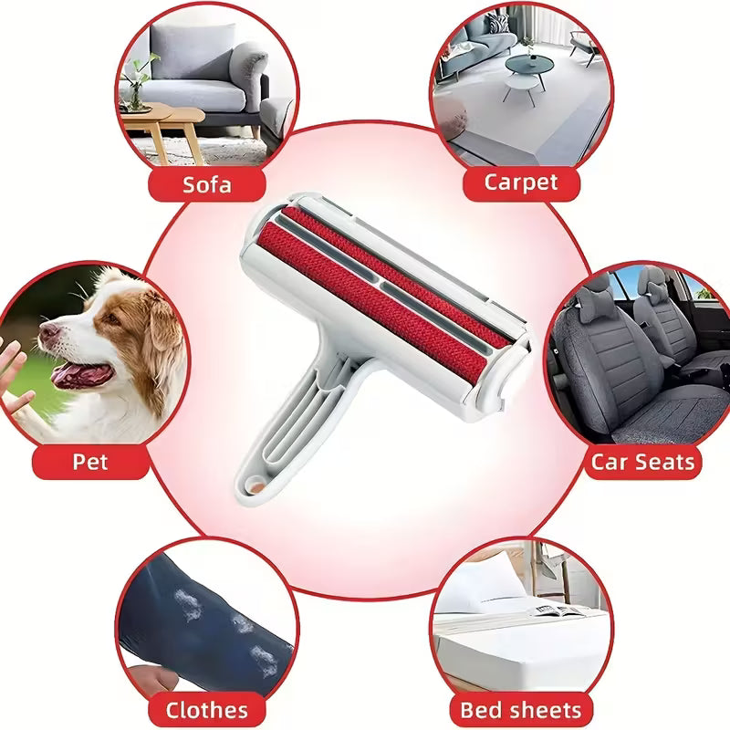 Manual Pet Lint Remover with Detachable Roller - Heavy-Duty Plastic Construction, Multi-Surface Fur Remover for Dogs, Cats, Furniture, Sofa, Carpet