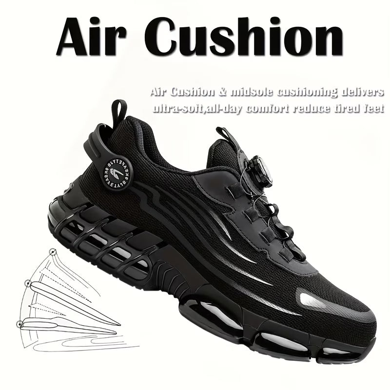 Men's Work Safety Shoes, Steel Toe, Rotating Buckle
