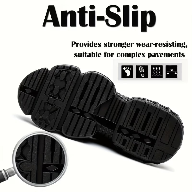 Men's Work Safety Shoes, Steel Toe, Rotating Buckle