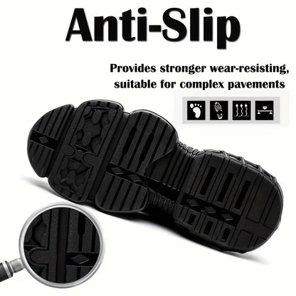 Men's Work Safety Shoes, Steel Toe, Rotating Buckle